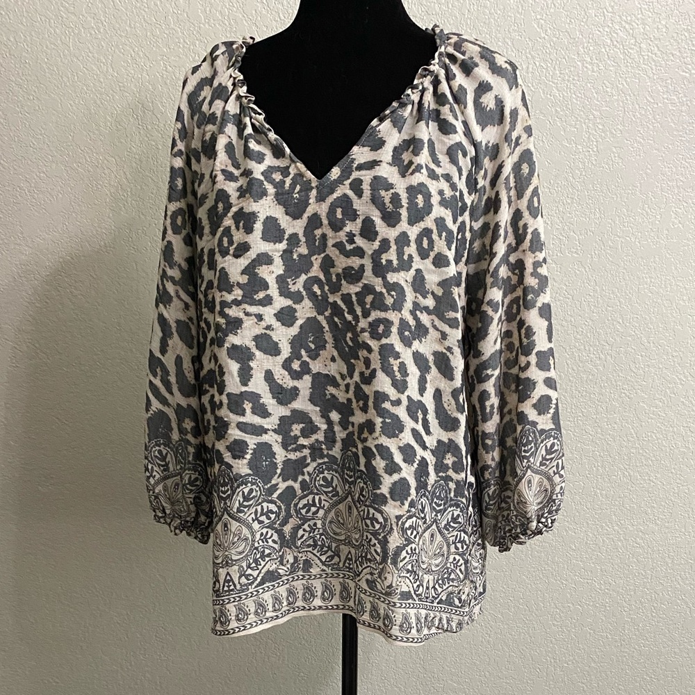 Brina and Em Leopard Print Blouse XL
